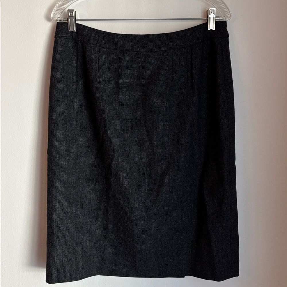 Ann Taylor Pencil button front 100% wool wrap Skirt charcoal gray women’s 10 EUC - Picture 6 of 8